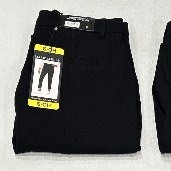 Mario Serrani Women's Textured Pull On Pants | Black |  Size Small (NWT) - Picture 1 of 5